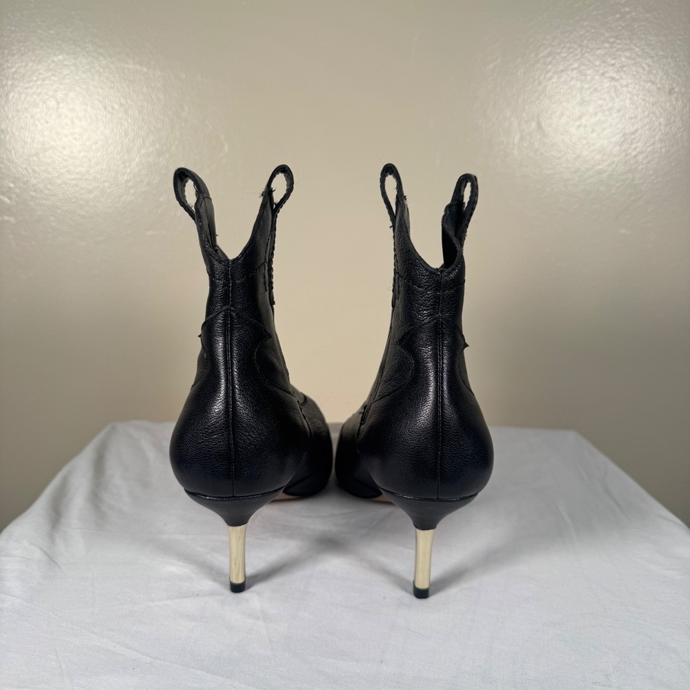 Jessica Simpson Ankle Boots Womens 7.5 Black Nelda Western Pointed‎ Kitten Heel - Picture 4 of 9